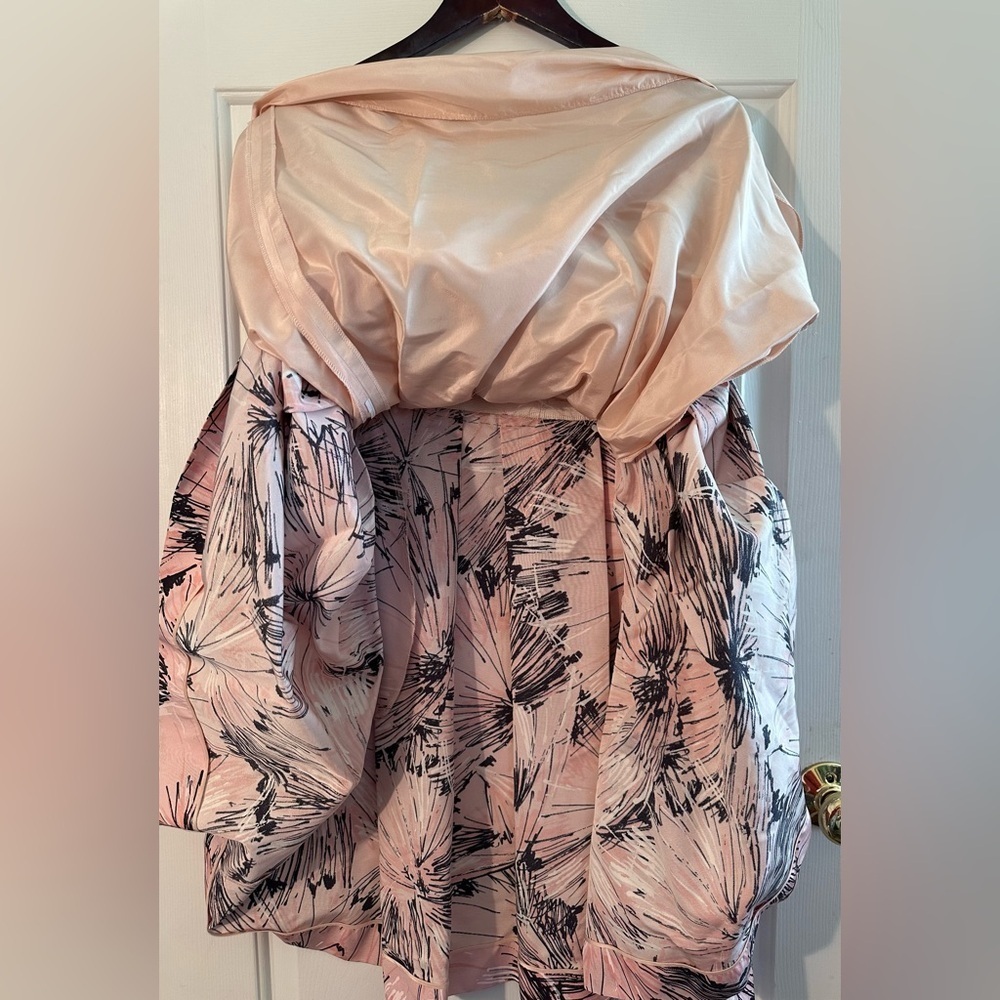 CAROLINA HERRERA 10 Silk Splash Parasol Strapless Cocktail Pink Dress MADE USA - Picture 16 of 16